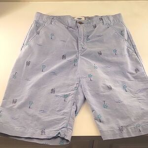 2 for $10. Old Navy Boy's Size 16 heathered blue beach print shorts. 10" long